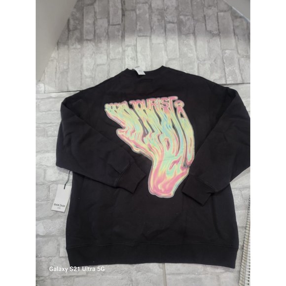 Social Tourist Size Small Sweatshirt Pullover Long Sleeve NWT Groovy‎ Neon Drip - Picture 1 of 10